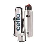 Cello Stainless Steel Flip Style Flask- Silver- 500 ml